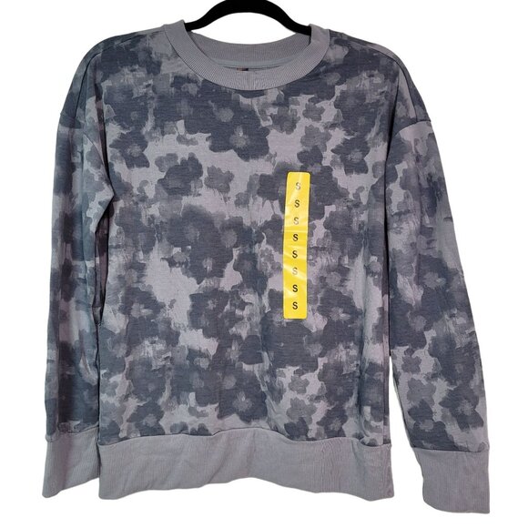 Mondetta Women Camouflage Print Crewneck Long Sleeve Sweatshirt Gray Size Small - Picture 1 of 11